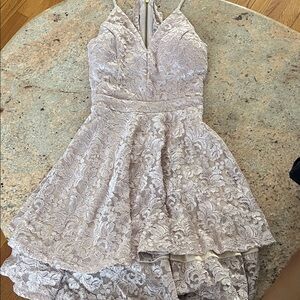 Emerald Sundae Lilac Lace Spaghetti-Strap Dress